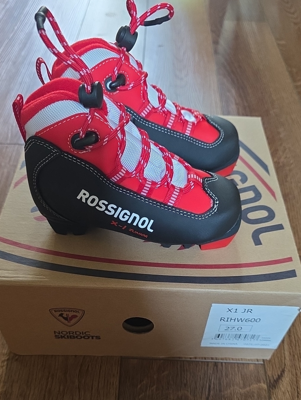 Rossignol Kids Red and Black X1 JR Nordic Ski Boots